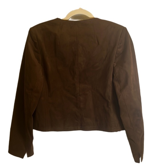 Womens Vintage Suede Cropped Brown Jacket Size Small - Picture 3 of 6